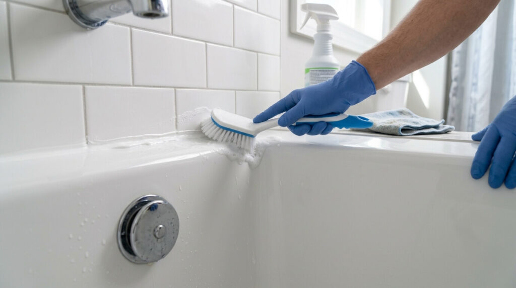 how to clean stained acrylic bathtub