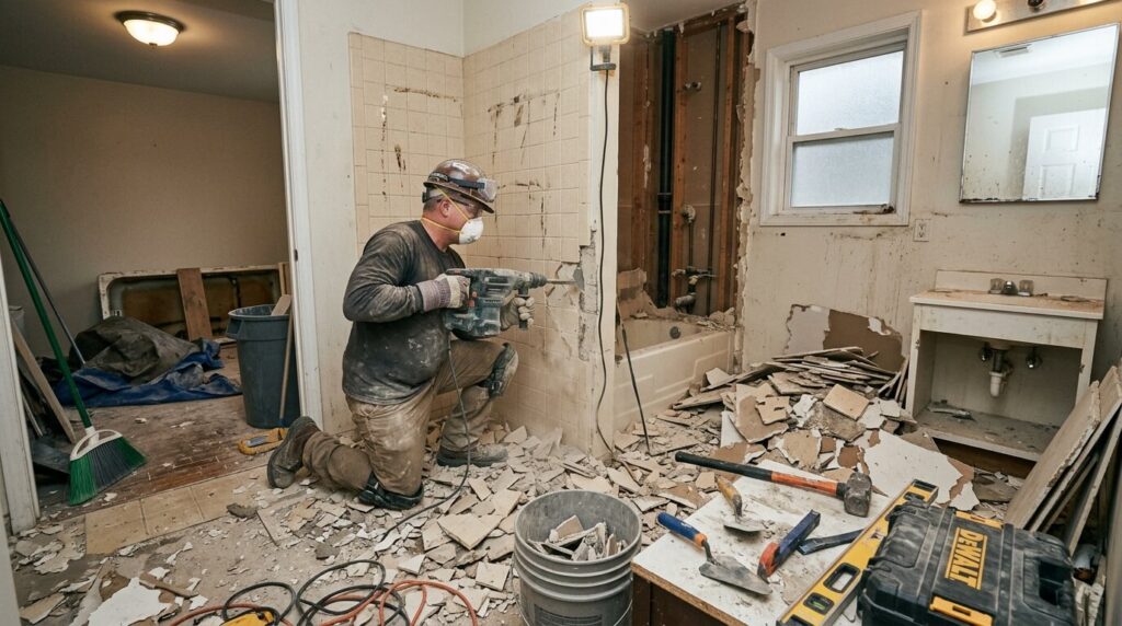 half bathroom remodel duration
