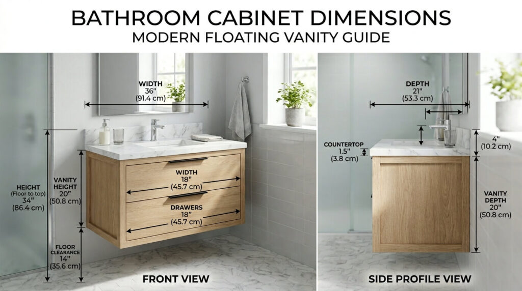 bathroom cabinet dimensions