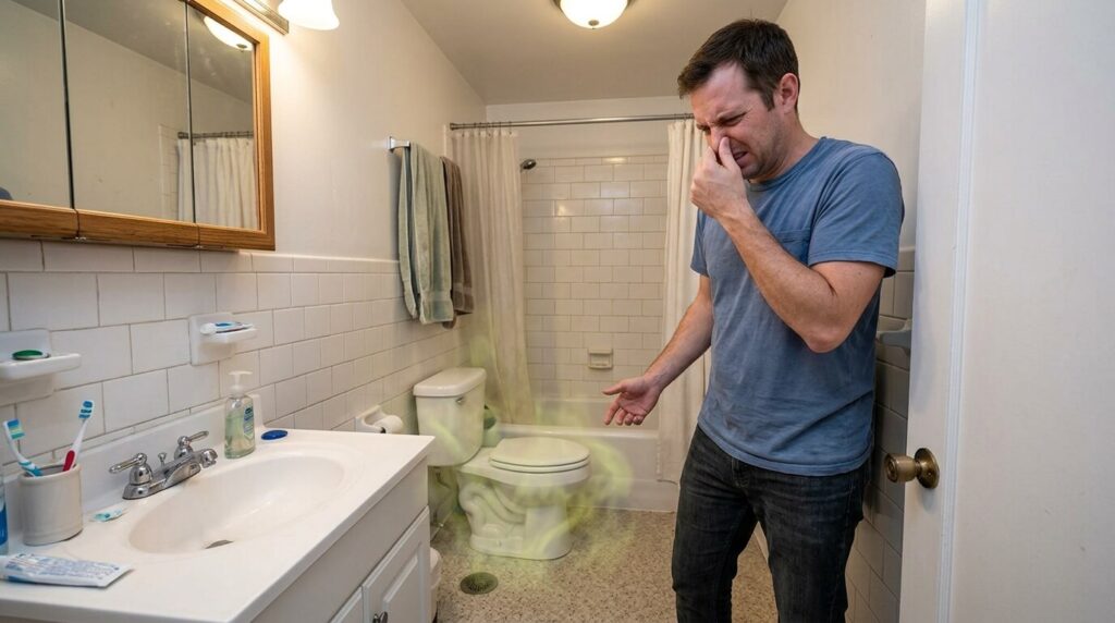 why does my bathroom smell like sewage