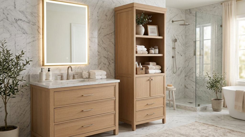bathroom cabinet depth