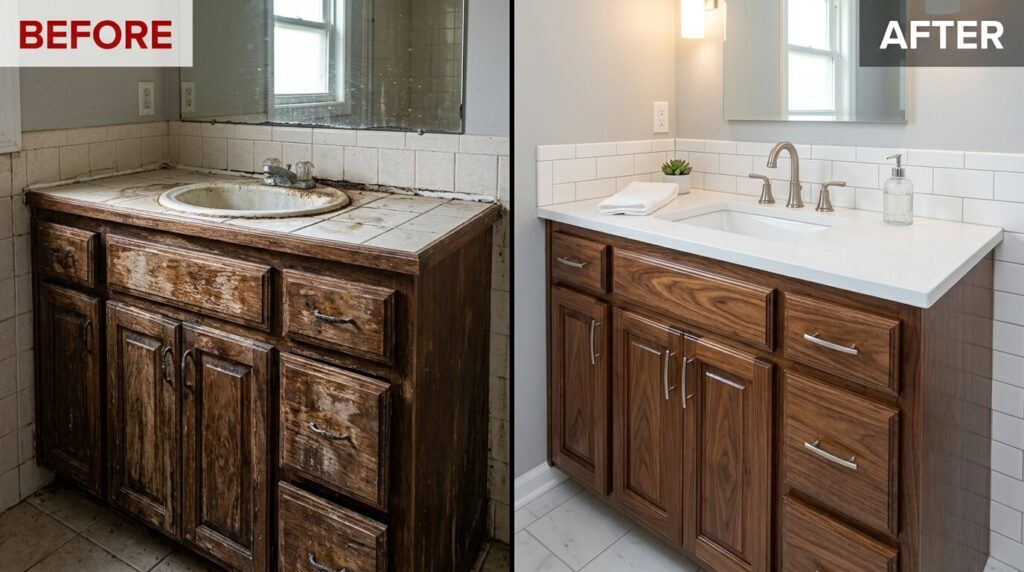 acacia bathroom vanity