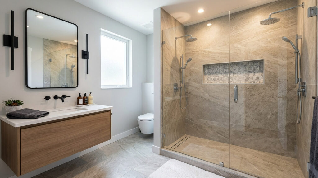 minimalist guest bathroom
