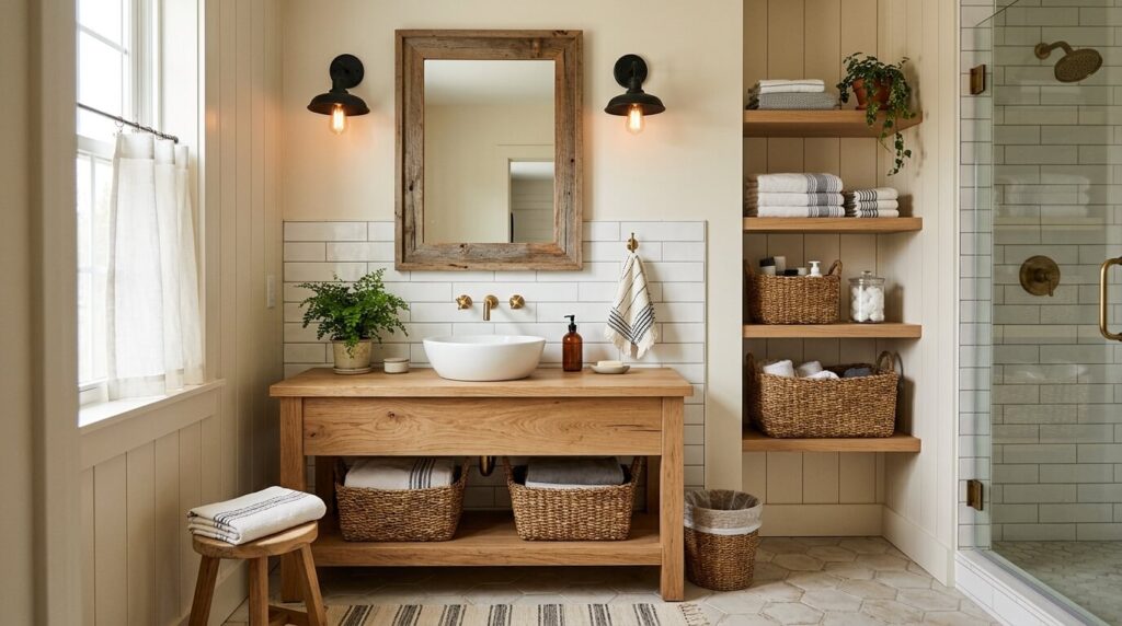 farmhouse guest bathroom
