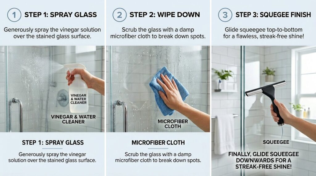 remove limescale from shower doors
