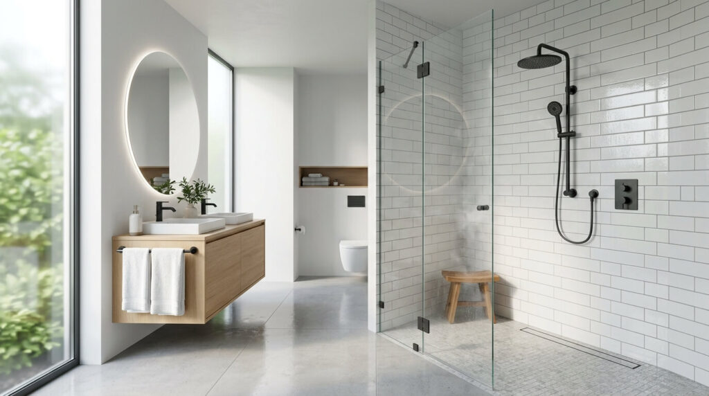 ceramic vs porcelain shower walls